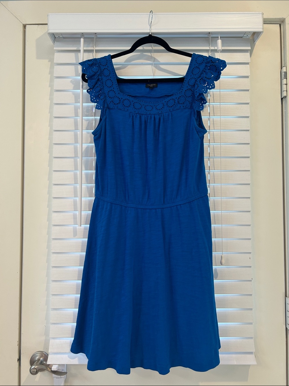 Talbots Royal Blue Eyelet Sleeve Dress
